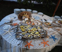 Angolo del mare con ostriche allestito da D&F Catering