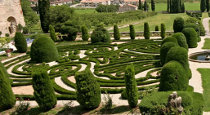 Scorcio del giardino all'italiana in stile barocco