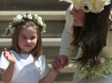 Charlotte e Kate Middleton al matrimonio reale del principe Harry e Meghan