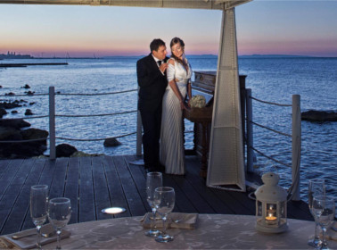 il matrimonio di sera sul mare