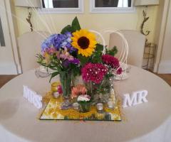 Villa San Martino - Coreografia floreale del tavolo degli sposi