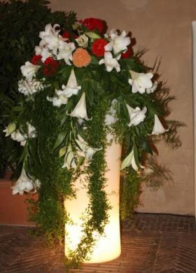 Vaso illuminato per le decorazioni del matrimonio