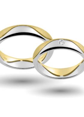 Fedi  per il matrimonio in oro bianco e giallo - Collezione Brivido