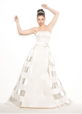 Vestito da sposa con gonna ampia e applicazione geometriche - Modello Giacinto
