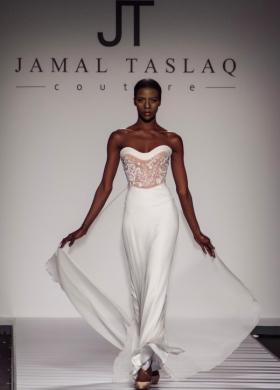 Jamal Taslaq couture - Scivolato corpetto ricamato