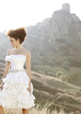 Angela Pascale Spose - Vestito da sposa corto con cinta in Swarovski