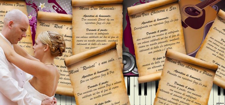 Menu musicali - Musica e animazione per matrimoni Stand-By