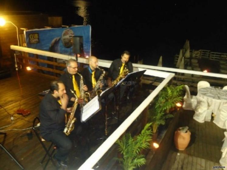 Etna Sax Quartet durante un matrimonio sul mare