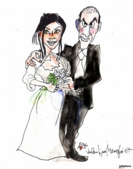 Caricatura degli sposi - Valentino Meghi Arti Visive