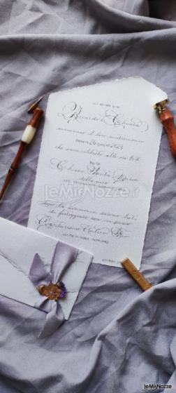 Sara Calligrafia - Partecipazione celeste polvere