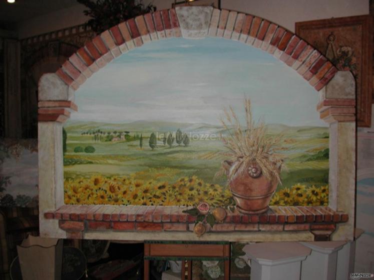 Dipinto Trompe l'Oeil per il tableau de mariage