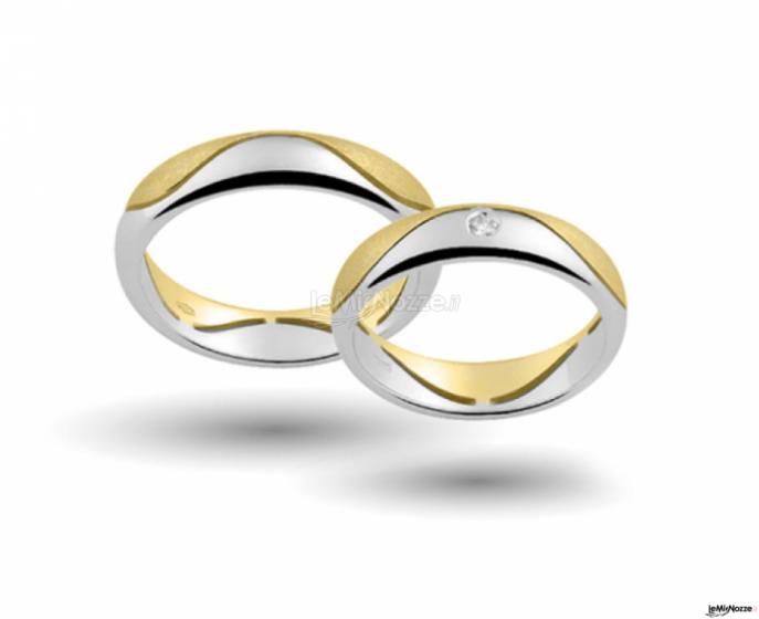 Fedi  per il matrimonio in oro bianco e giallo - Collezione Brivido