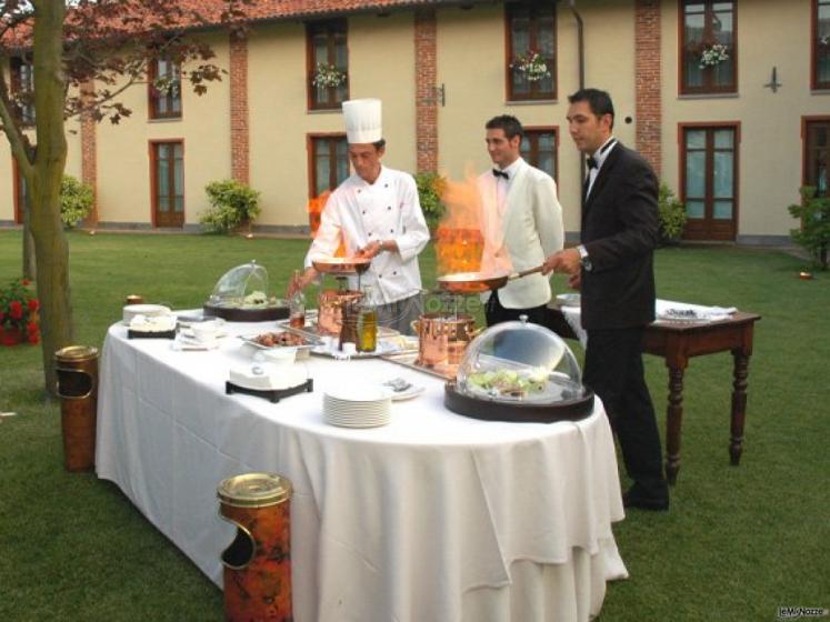 Preparazione degli antipasti per il matrimonio