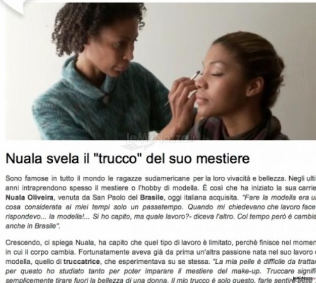 La truccatrice Nuala mentre trucca una sposa