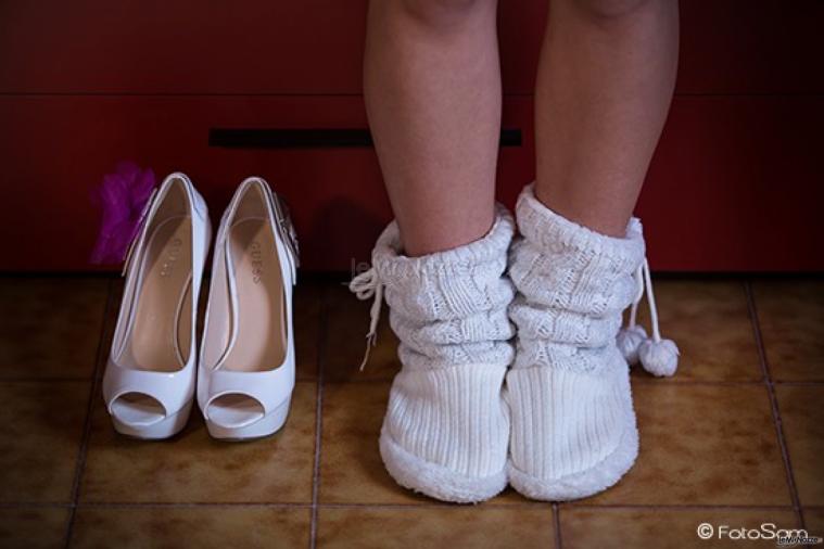 Le scarpe della sposa prima e dopo