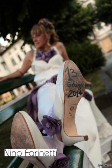 Dettaglio originale della scarpe da sposa