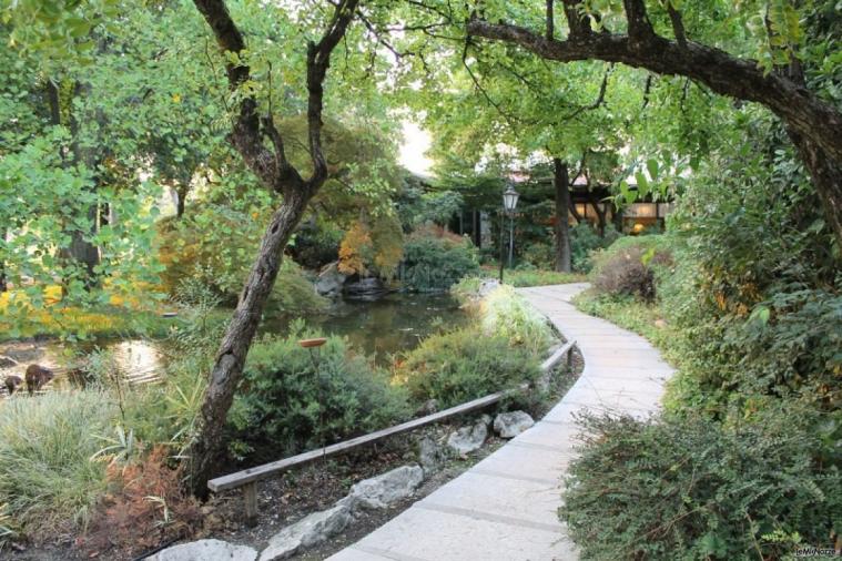 Giardino del ristorante per il matrimonio