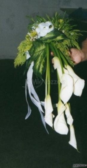Bouquet di calle a cascata per la sposa