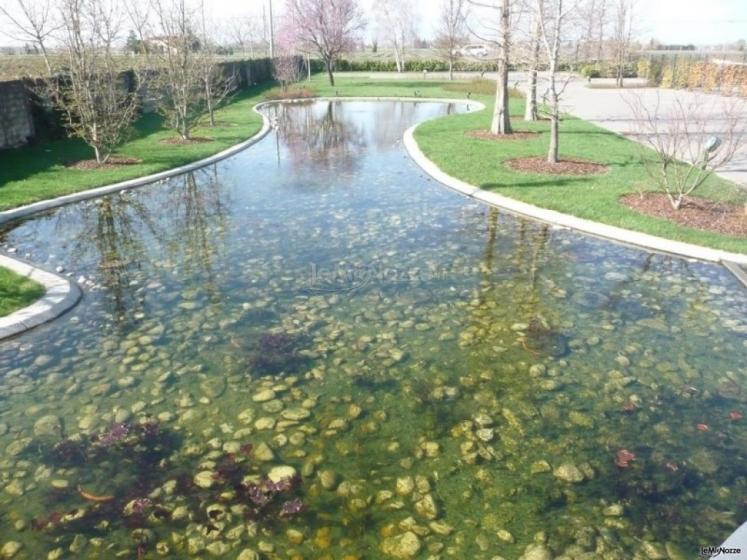 Laghetto del giardino del ristorante