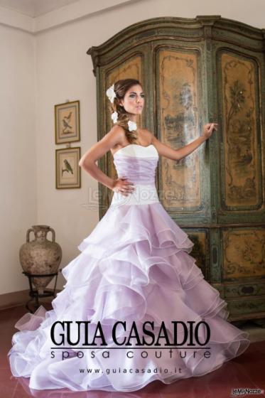 Abito da sposa lilla con gonna a balza - Atelier Guia Casadio by Guia Fashion