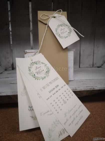 PARTECIPAZIONE CON CALENDARIO MATRIMONIO COUNTRY CHIC