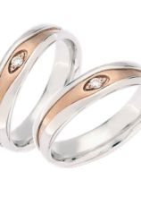 Fedi per il matrimonio in oro bianco e rosa - Collezione Infinito