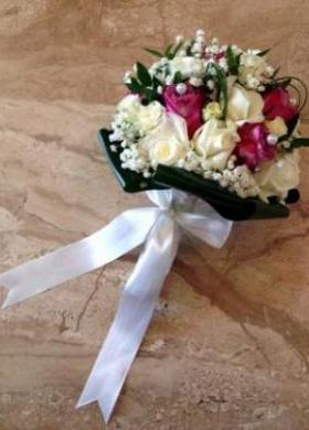 Bouquet rose bianche e fucsia