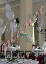 Palloncini bianchi per i tavoli al matrimonio