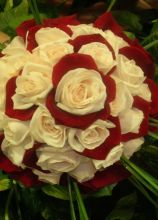 Bouquet sposa bianco e rosso