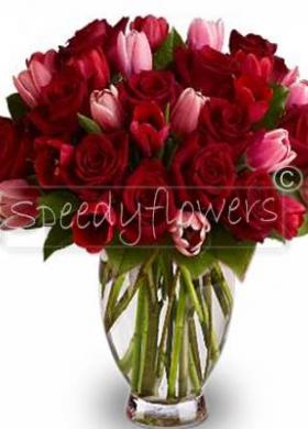 Bouquet rose e tulipani