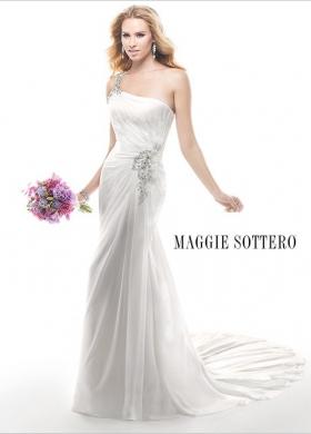 Abito da sposa monospalla con fermagli lucenti - Mod. Bryce Maggie Sottero