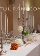 Candelabri e sfere floreali per tavolo imperiale