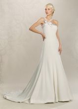 Vestito da sposa liscio con fiocco sulla spallina - Collezione Zaffiro Z25