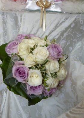 Bouquet rose bianche e lilla
