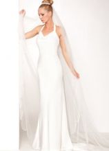 Vestito da sposa a tubino con velo lungo - Modello Calla
