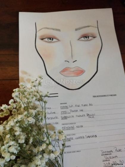 Tatiana Make up Artist - Face chart del trucco della sposa