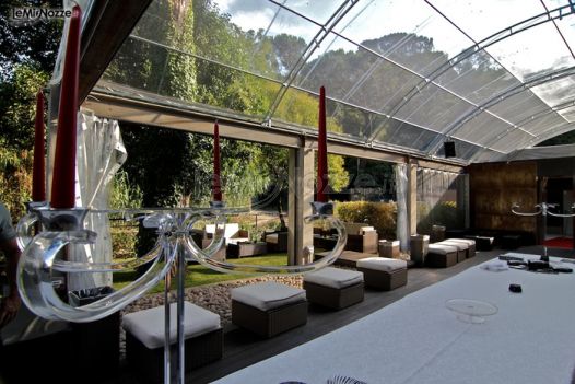 Crystal garden allestito per un aperitivo di nozze