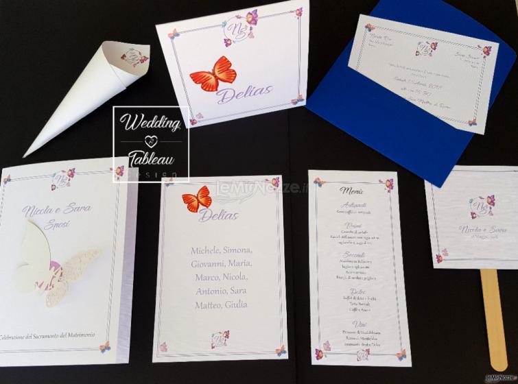Wedding & Tableau design - Esempio coordinato tema farfalle