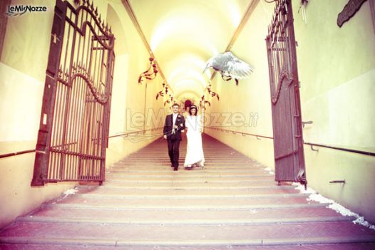 FGli sposi presso la location di matrimonio