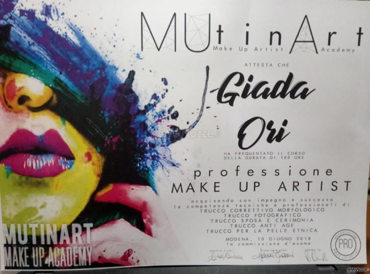 Giada Ori Make Up Artist - Diploma accademia di trucco