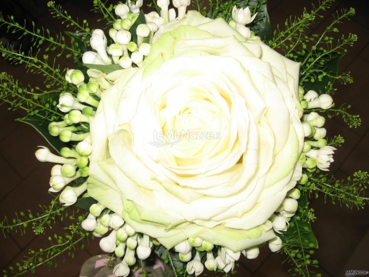 Bouquet glamelia: di rose bianche e stephanotis
