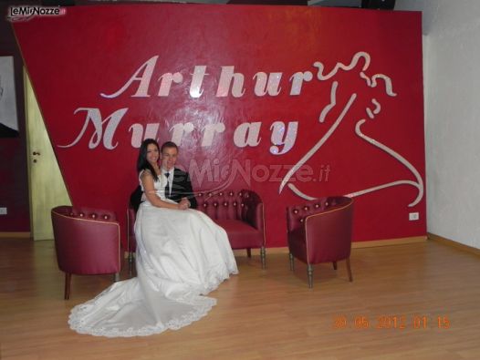Gli sposi presso la Scuola di ballo Arthur Murray a Roma
