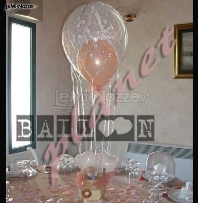 Addobbi con palloncini per il ricevimento di nozze
