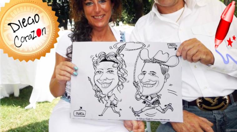 Caricaturista Diego Corazon- La caricature di coppia