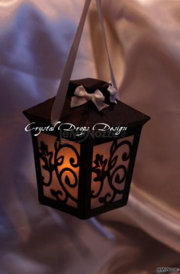 Lanterna da allestimento (per tea light a batteria) - Crystal Drops Design
