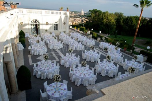 Ricevimento di matrimonio all'aperto con vista su Roma - Gold Eventi a Roma