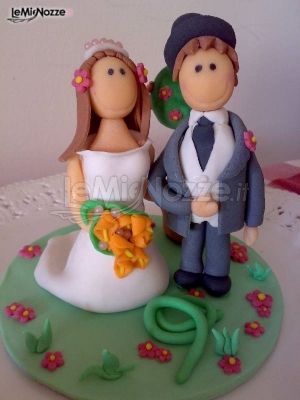 Cake topper sposini sorridenti - Dolcezze decorate