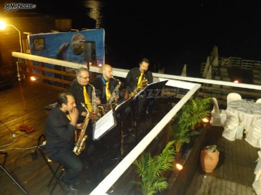 Etna Sax Quartet durante un matrimonio sul mare