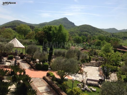 Vista panoramica della villa per matrimonio