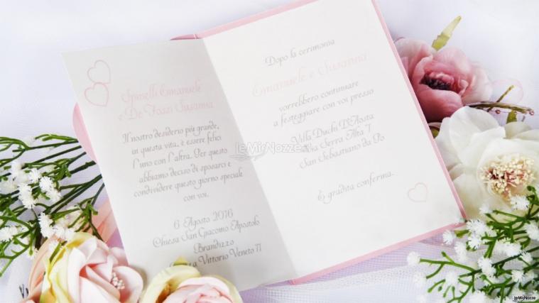 Partecipazioni Bijoux - Collezione cuore in rosa quarzo interno
